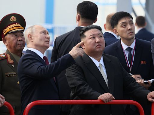 Putin says Russia and North Korea ‘ready to confront ambition of West’ as he arrives for rare visit