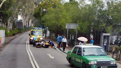 青山公路近竹園村的士失事 女途人捱撞送院救治