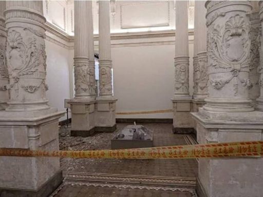台南國定古蹟司法博物館天花板掉下來 坍塌畫面曝光