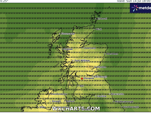 Scotland set for summer warmth as weekend heat map lights up to 22C in one area