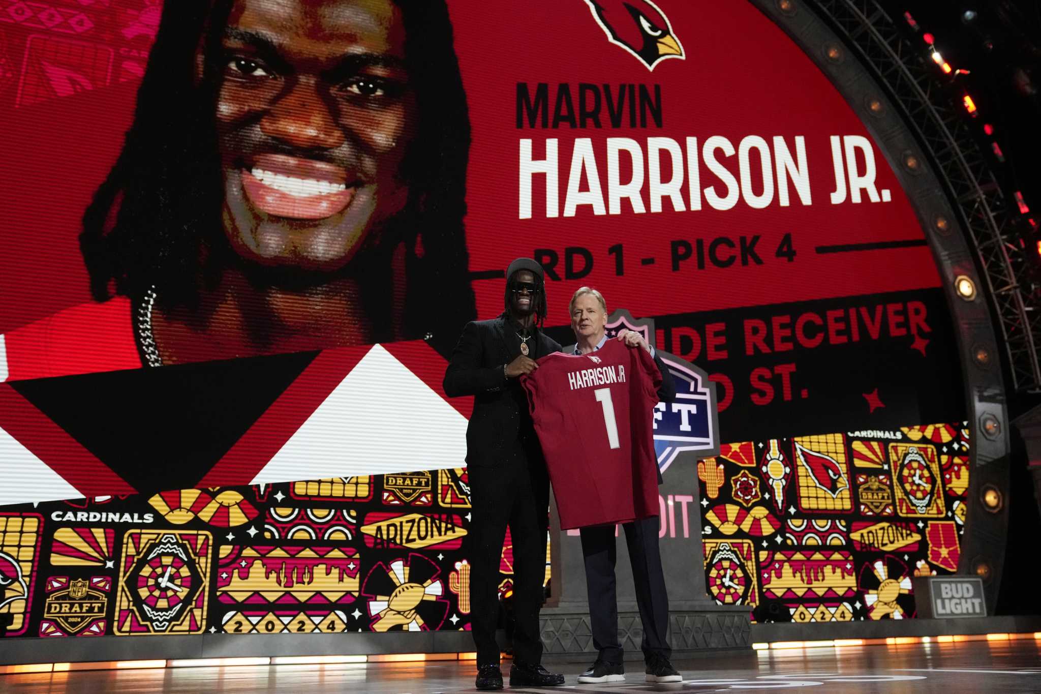 Arizona Cardinals select WR Marvin Harrison Jr. at No. 4, edge rusher Darius Robinson at No. 27