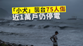 強颱風小犬逼近台灣致75人傷 近1萬戶仍然停電
