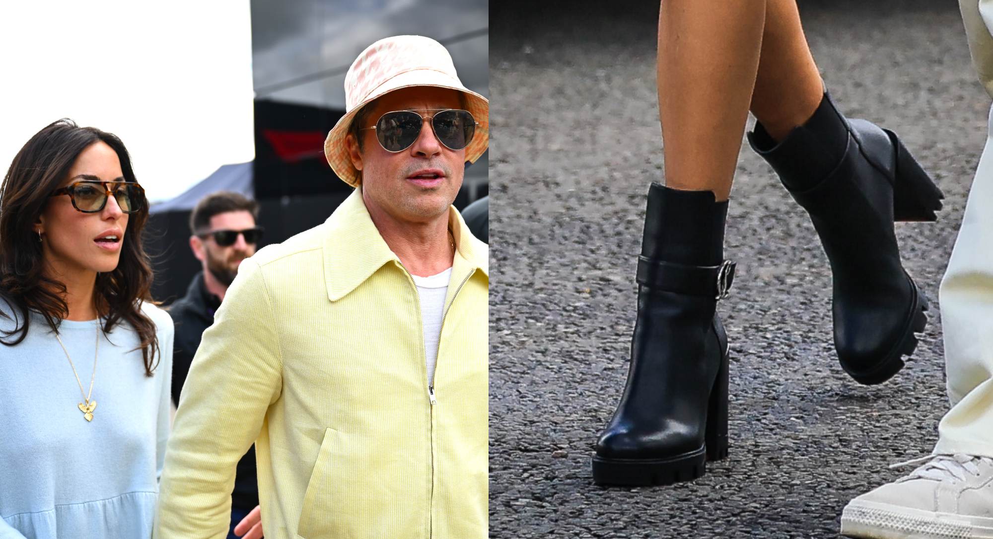 Brad Pitt’s Girlfriend Ines de Ramon Hits the Racetrack in Black Platform Booties at F1 Grand Prix of Great Britain