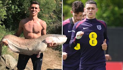 Foden catches big fish at England's Euro base as he follows in Gazza's footsteps