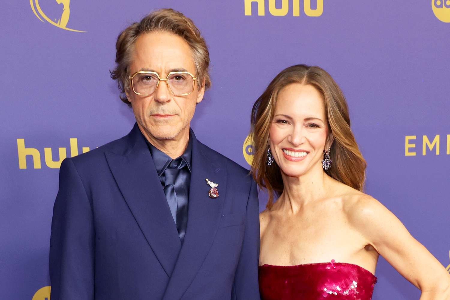 Robert Downey Jr. Jokes with Photographers as He Poses on Emmys 2024 Red Carpet with Wife Susan Downey: 'I Don't See You Smiling!'