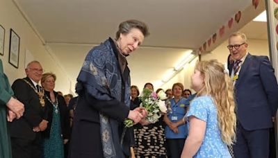 Princess Royal meets maternity ward staff at Cambridgeshire's Hinchingbrooke Hospital