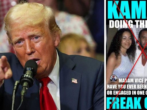 'Misogynistic Liar': Donald Trump Faces Backlash for Sharing Fake 'Freak Off' Image of Kamala Harris With Sean 'Diddy' Combs