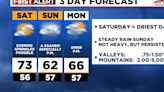 Mainly dry Saturday, a soaker all day Sunday