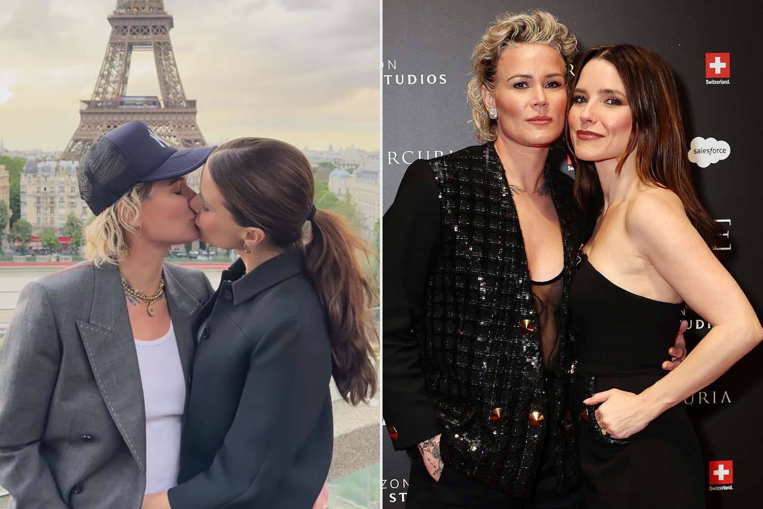 Sophia Bush and Ashlyn Harris Kiss in Front of the Eiffel Tower on Romantic Paris Getaway