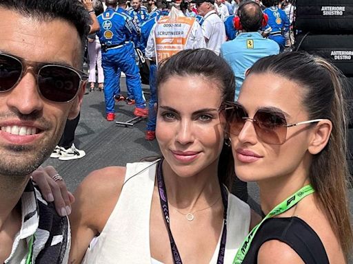 Sergio Busquets y Elena Galera se reencuentran en Miami con Melissa Jiménez y Fernando Alonso