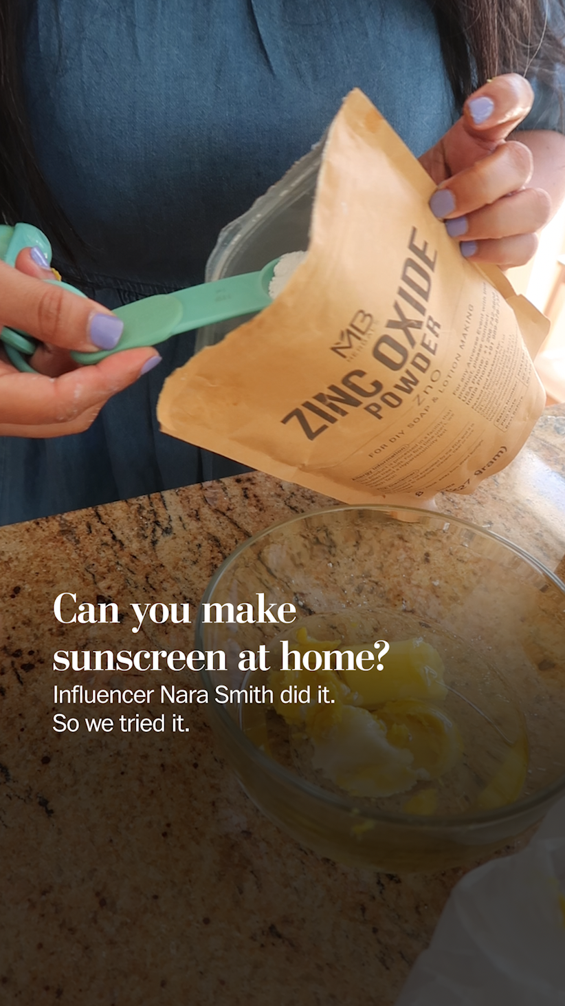 A TikToker made sunscreen from scratch. We tried her recipe.