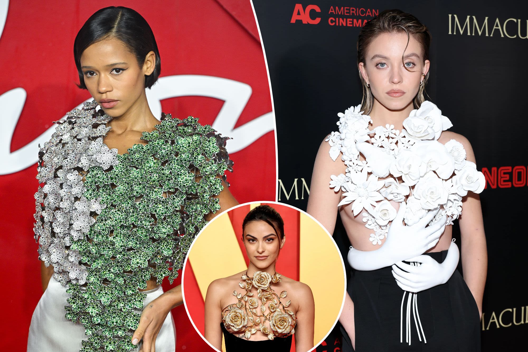 Stars wow with daring, sculptural decolletage: Sydney Sweeney, Camila Mendes