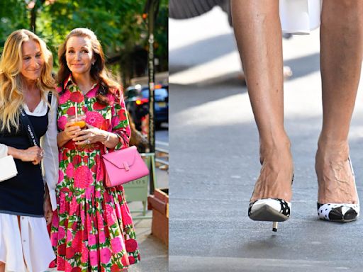 Sarah Jessica Parker Dons ‘Mismatched’ SJP Collection Polka-Dot Pumps for ‘And Just Like That’ Filming in New York