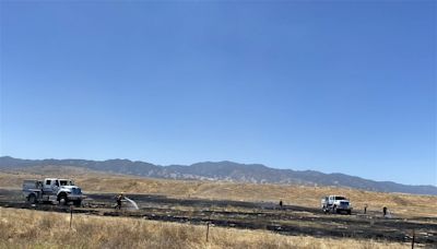 Fire teams responding to vegetation fire on Perkins Road south of New Cuyama Thursday