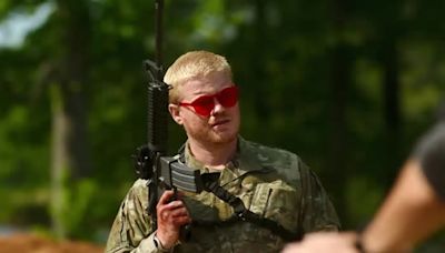 Why is Jesse Plemons wearing red sunglasses in ‘Civil War’?