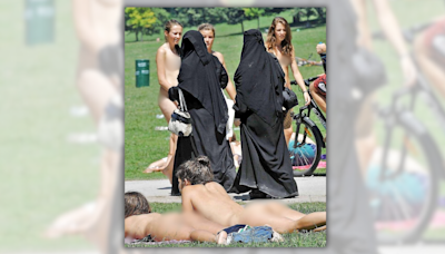 Real Photo Shows Naked Women Walking Past Women in Burqas?