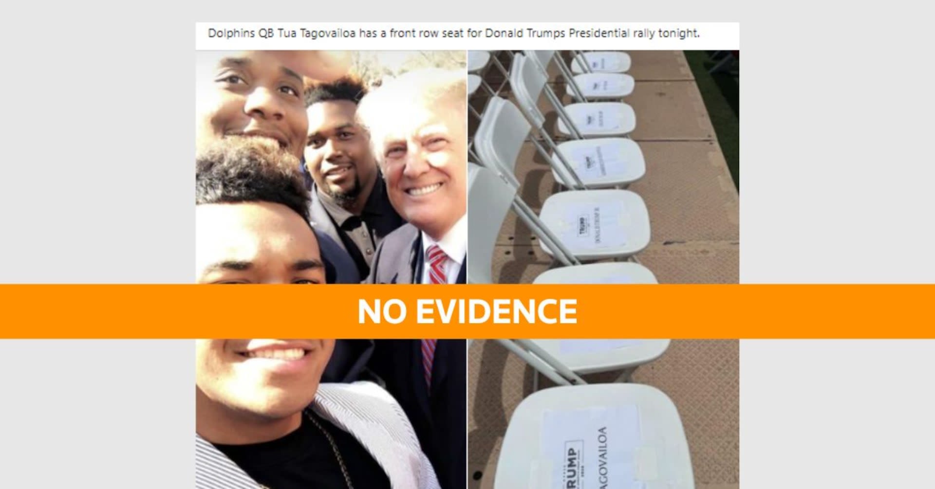 Fact Check: No evidence seat was reserved for NFL quarterback Tagovailoa at Florida Trump rally