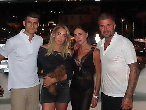 La divertida velada de Alice Campello y Álvaro Morata con David y Victoria Beckham durante sus vacaciones en Cerdeña