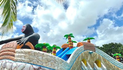 Diversión en familia: Jungle Island presenta ‘Jungle Splash’, el parque acuático inflable del sur de Florida