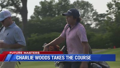 Charlie Woods takes the course ahead of Future Masters