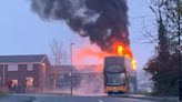 Young men sought after double-decker bus goes up in flames