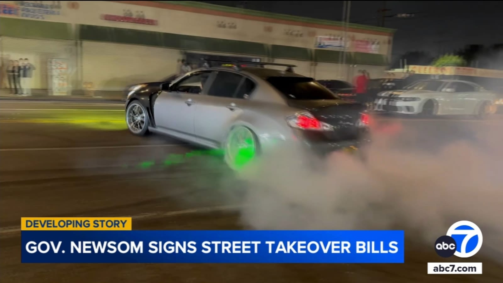 Newsom signs bills aimed at cracking down on street takeover organizers, spectators