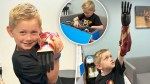 Boy, 5, who was born without left hand ‘glowing’ after receiving ‘Iron Man’ bionic arm