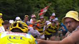 Fan arrested at Tour de France after throwing crisps at riders