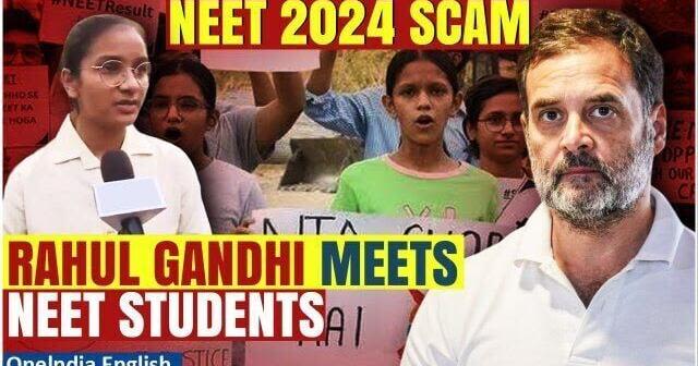 NEET Paper Leak Scam: Rahul Gandhi Meets NEET Aspirants, Says Will Fight For Them | Watch