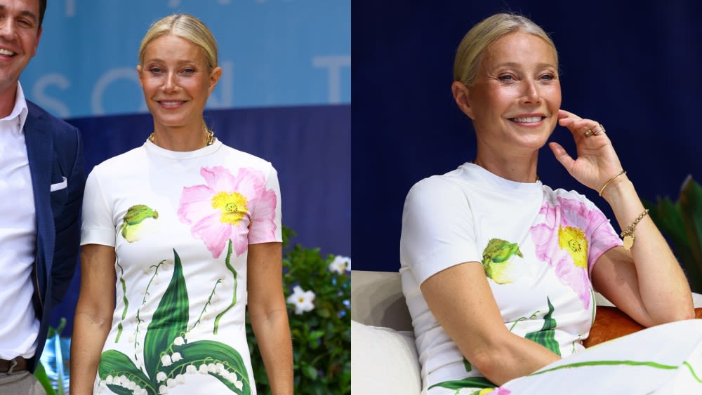 Gwyneth Paltrow Blooms in Floral Oscar de la Renta Maxidress at Cannes Lions 2024 Festival