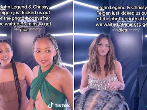 TikToker claims Chrissy Teigen & John Legend “kicked” her out of photo booth - Dexerto