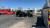 Driver rescued after crash with garbage truck near Colorado Springs Airport