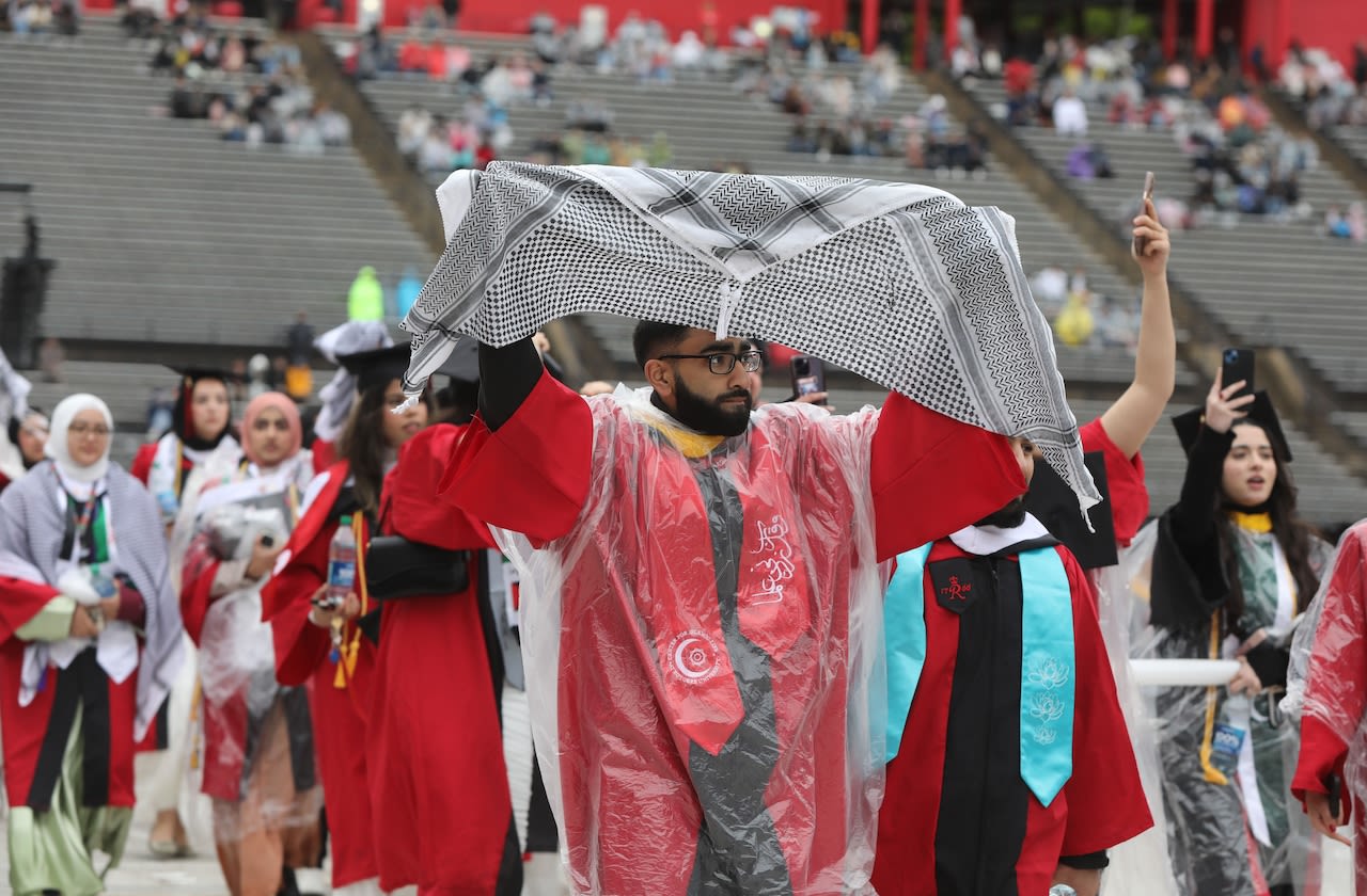Grads walk out of Rutgers commencement in pro-Palestinian protest