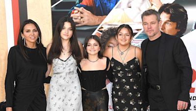 Matt Damon and Luciana Barroso Laugh with Daughters in Rare Family Outing at AIR Premiere: Photos