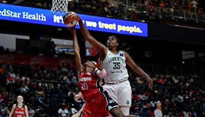 Jonquel Jones scores 25 to help the Liberty open the season with an 85-80 victory over the Mystics - WTOP News