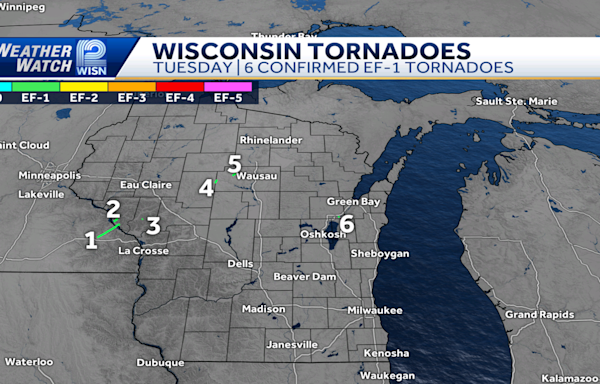 6 tornadoes confirmed in Wisconsin, damage assessment continues