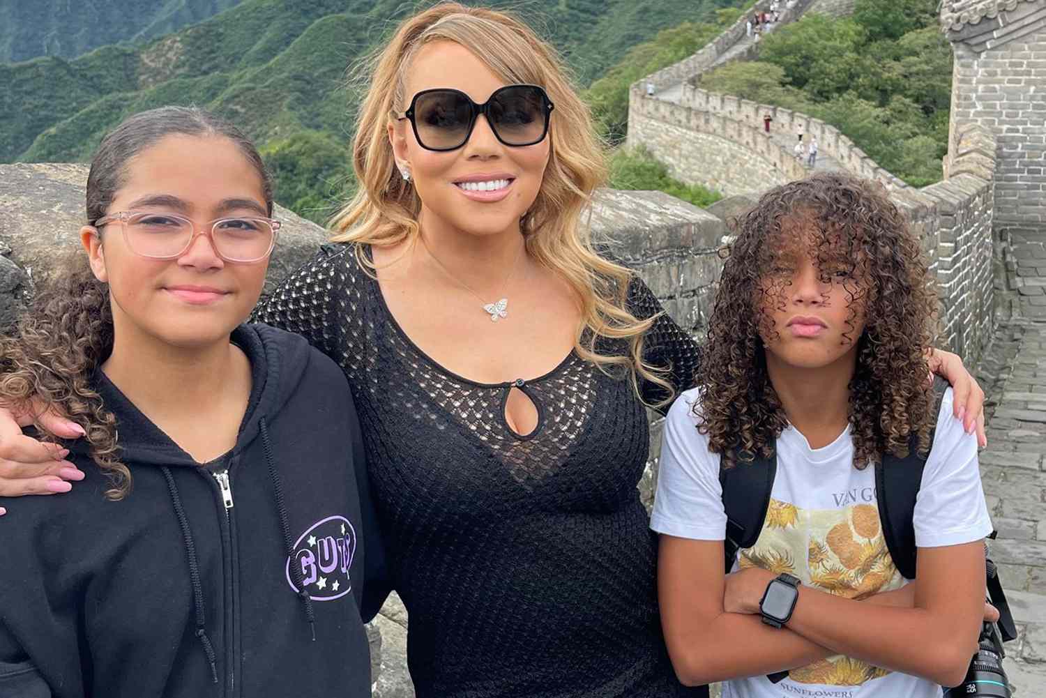 Mariah Carey Poses with Twins Moroccan and Monroe While Visiting the Great Wall of China: 'It Really Is Great'