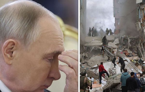 Bungling Putin carpet-bombs Russia by 'dropping five huge explosives'