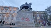 Graffiti daubed on Field Marshal Haig statue in London pro-Palestinian protest