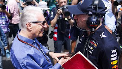 Adrian Newey rumours set ablaze after intriguing handshake on Miami GP grid