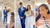 Tearful little brother walks bride down the aisle as quadriplegic dad waits at the altar: ‘A moment I will never, never forget’