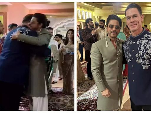 John Cena and Shah Rukh Khan hug it out in BTS clip from Anant Ambani and Radhika Merchant's wedding - WATCH | - Times of India