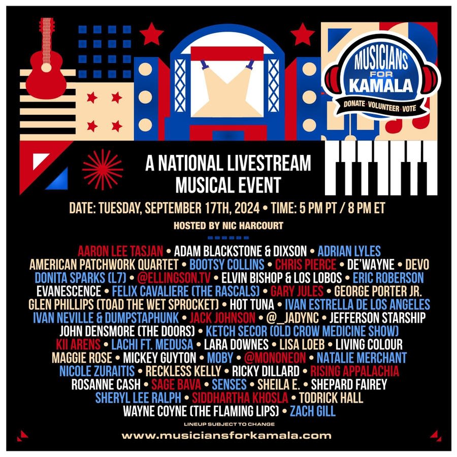 Musicians For Kamala Livestream Brings Music Industry Together