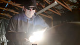 Oklahoma welder creates fire pits with his own fire