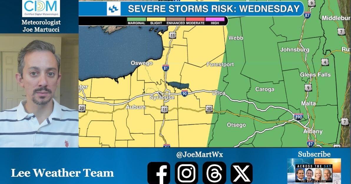 Severe weather and July-like heat forecast for Upstate NY the rest of Wednesday