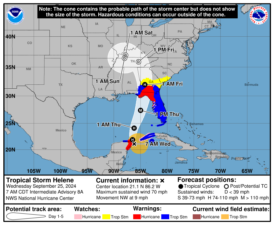 Racing to Florida, Hurricane Helene set to bring tropical storm conditions to Jacksonville