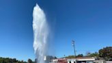 Semi truck crashes into SLO fire hydrant, sending plume of water spraying into sky