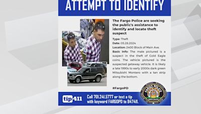 Fargo Police looking for man who allegedly stole Gold Eagle coins