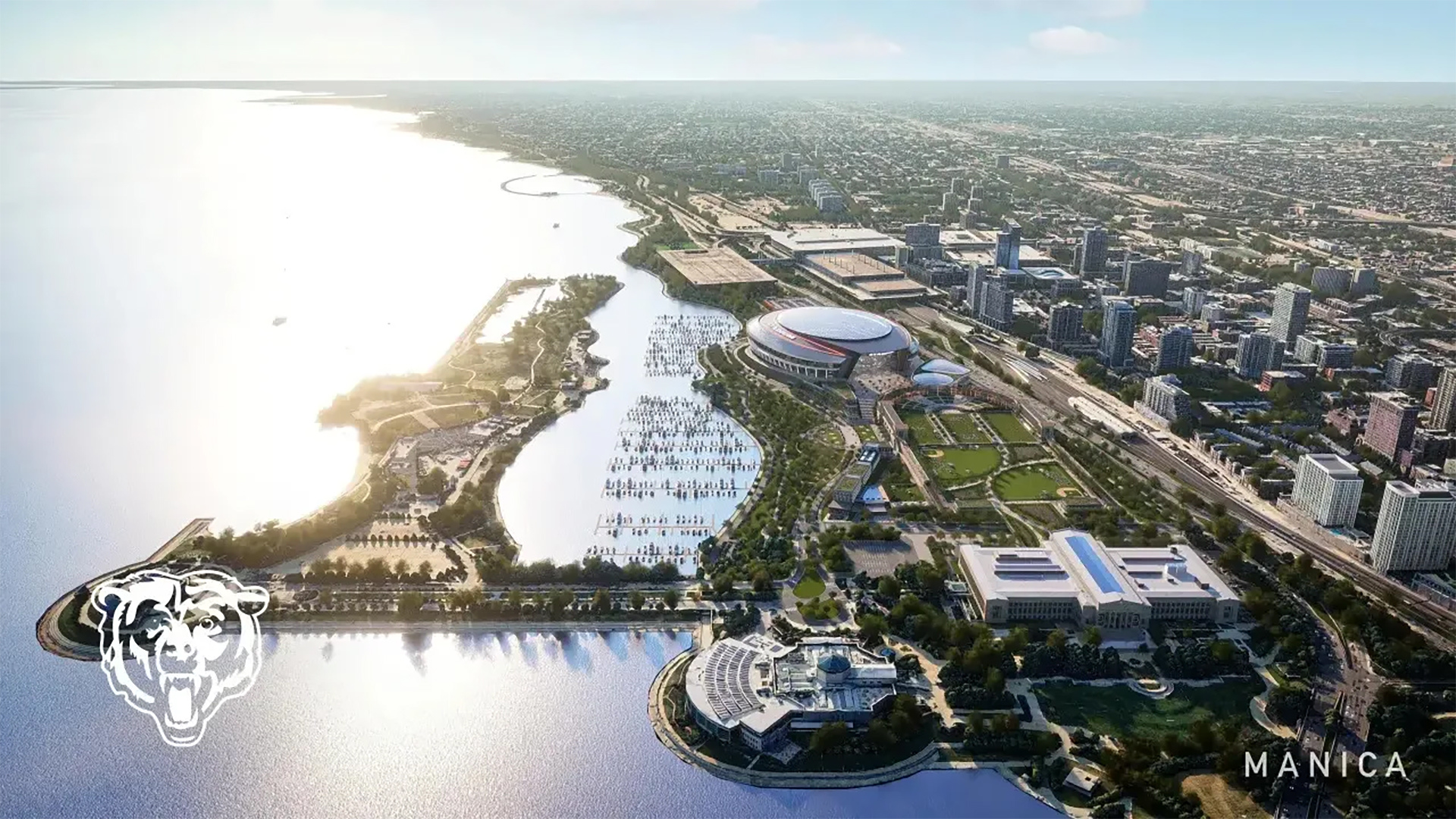 Bears' proposed stadium features translucent roof, view of Chicago skyline