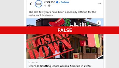 Fact Check: Chili's is not shutting down its outlets across the US in 2024